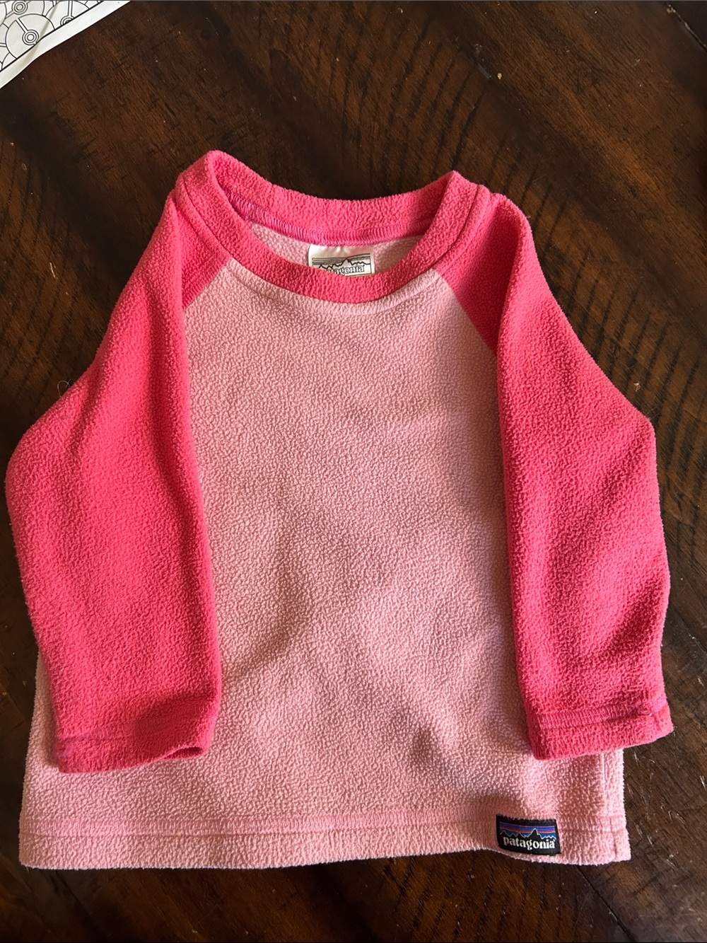 Patagonia Kids Two-Tone Pink Fleece Pullover